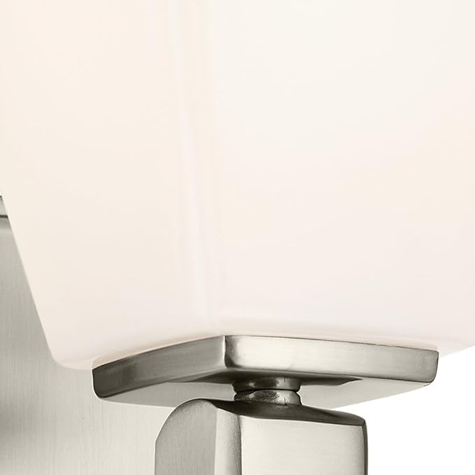 Kichler Marant 5" 1-Light Wall Sconce with Opal Glass in Brushed Nickel, for Bathroom, Powder Room, Hallway, Fireplace, (5" W x 9.5" H), 55214NI