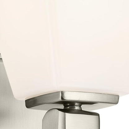 Kichler Marant 5" 1-Light Wall Sconce with Opal Glass in Brushed Nickel, for Bathroom, Powder Room, Hallway, Fireplace, (5" W x 9.5" H), 55214NI