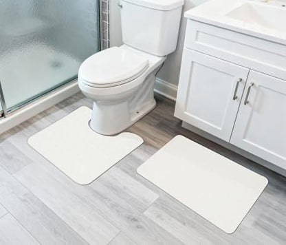 Bosap Bath Mat Set 2 Pieces,Ultra Thin Bathroom Rugs,Rubber Toilet Rugs
