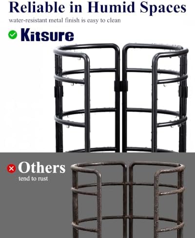 Kitsure Toilet Paper Holder Stand, Space-Saving Organizers, Black, 16.0" H