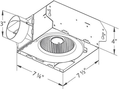 DELTA ELECTRONICS (AMERICAS) LTD. BreezSlim SLM50 50 CFM Exhaust Bath Fan, White