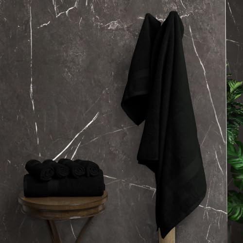 Avalon Towels Black Bath Towels, Black Towel Set, 8pc
