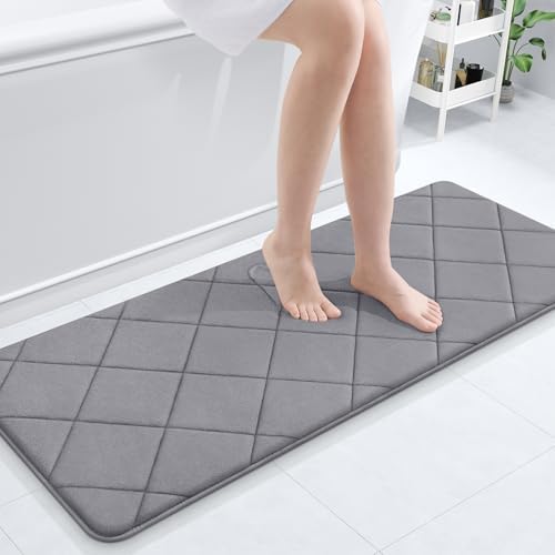 OLANLY Memory Foam Bath Mat 47x20, Ultra Soft and Absorbent Bathroom Rugs