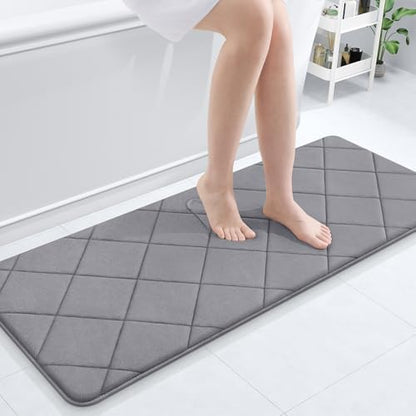 OLANLY Memory Foam Bath Mat 47x20, Ultra Soft and Absorbent Bathroom Rugs