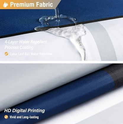 BTTN Navy Blue Modern Geometric Waterproof Fabric Shower Curtain, 72x72