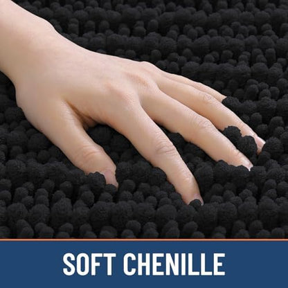 Smiry Bathroom Toilet Rugs U Shaped 24x24, Chenille Bath mats for Toilet