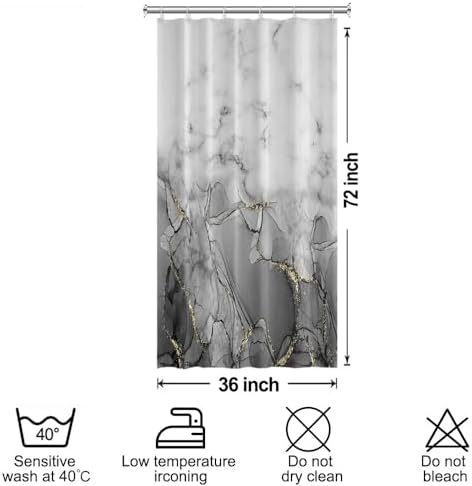 Gray Marble Stall Waterproof Shower Curtain 36x72 inches
