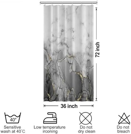 Gray Marble Stall Waterproof Shower Curtain 36x72 inches