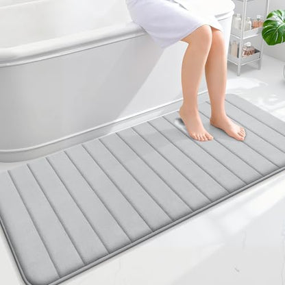 OLANLY Memory Foam Long Bathroom Rugs Runner 59x24, Super Soft Absorbent