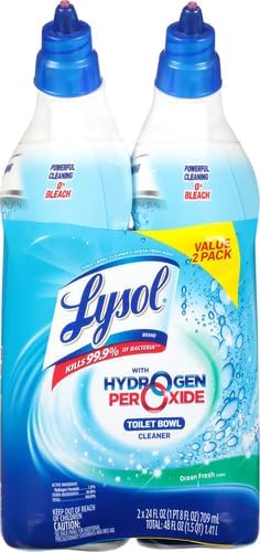 Lysol Toilet Bowl Cleaner Clinging Gel, OXI Action, 0% Bleach, 24 oz, 4Pack