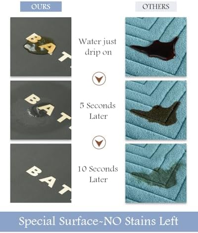 MontVoo Bath Mat-Bath Mat Rug Non Slip Super Absorbent Stain Resistant Quick Dry Thin Bathroom Rug-Bath Mats for Bathroom Floor Bathtub Vanity-Bathmat Bath Rug Easy Care-24"x35",Darkgrey