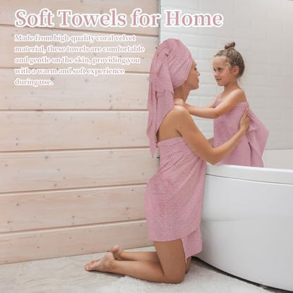 24 Pcs Bath Towel and Washcloths Set for Bathroom, Multicolor