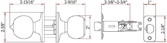 Design House 781880 Ball Keyed Entry Door Knob Satin Nickel