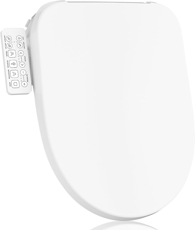 GAICOM Electric Bidet Toilet Seat Elongated, Heated Toilet Seat Air Dryer | Instant Warm Water, Side Control, Multiple Wash Modes, Self-Cleaning Nozzle, Quiet-Close Lid, Easy Installation