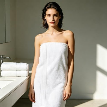 COZYART Luxury Bath Towels 4 PCS, 27x54 650 GSM Turkish Cotton, White