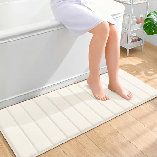 OLANLY Memory Foam Long Bathroom Rugs Runner 47x17, Super Soft Absorbent