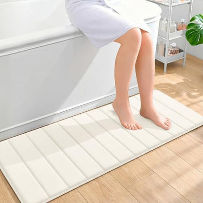 OLANLY Memory Foam Long Bathroom Rugs Runner 47x17, Super Soft Absorbent
