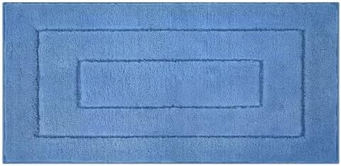 GRANNY SAYS Blue Bathroom Runner Rug 24" x 48", Soft Microfiber Bath Mat