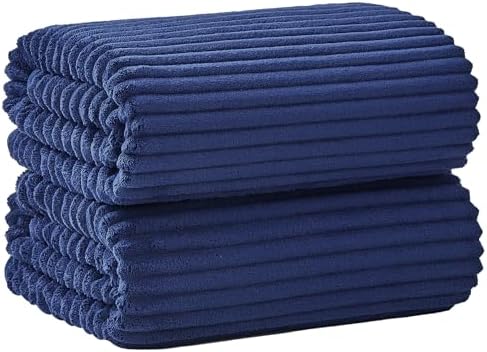 2 Piece Bath Sheets, 40"x80" Bath Towels, Navy Blue