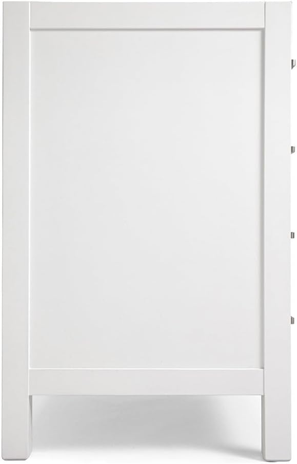 ARIEL Cambridge 36-inch Bathroom Vanity Base Cabinet,Solid Wood, 2 Soft Closing Doors, 5 Dovetail Drawers, White