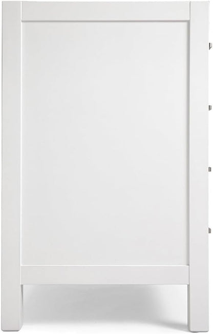 ARIEL Cambridge 36-inch Bathroom Vanity Base Cabinet,Solid Wood, 2 Soft Closing Doors, 5 Dovetail Drawers, White
