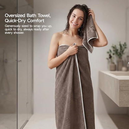 REDKISS Pack of 6 Towel Set - 2 Extra Large Bath, 2 Hand, 2 Washcloths, Ultra Soft & Highly Absorbent, Quicker to Dry, Brown Towels for Bathroom, Spa, Hotel, Gym