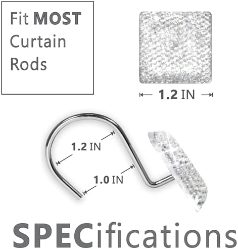 Clear Bling Shower Curtain Hooks: Christmas Bathroom Curtain Rings, 12Pcs