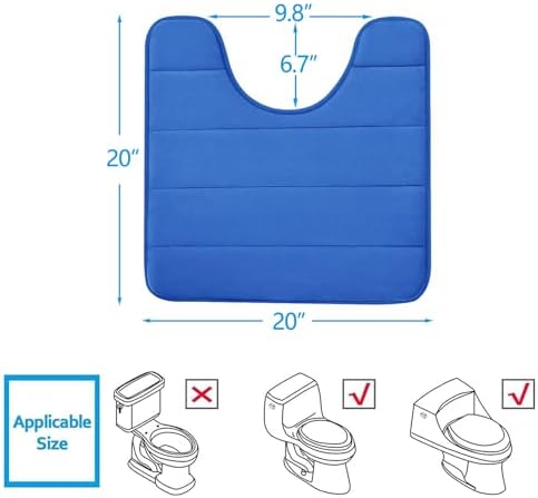 Buganda Memory Foam U-Shaped Toilet Rugs 20 x 20, Absorbent Bathroom mat
