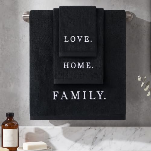 Hahafelt Decorative Bathroom Towel Set, Black