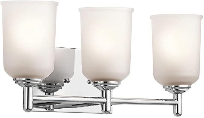 Kichler Shailene 21" 3 Light Vanity Light with Satin Etched Glass in Olde Bronze