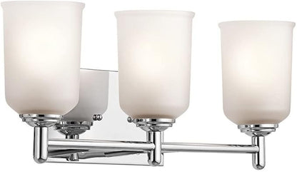 Kichler Shailene 21" 3 Light Vanity Light with Satin Etched Glass in Olde Bronze