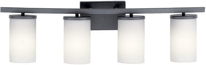 Kichler Crosby 31" 4 Light Vanity Light Satin Etched Cased Opal Olde Bronze®