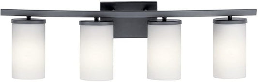 Kichler Crosby 31" 4 Light Vanity Light Satin Etched Cased Opal Olde Bronze®