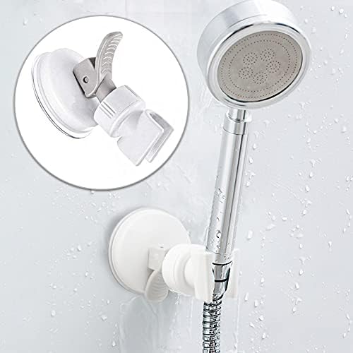Adjustable Shower Head Holder, Bathroom Suction Cup Bracket for Handheld Shower, Removable Wall Mount (White-1)