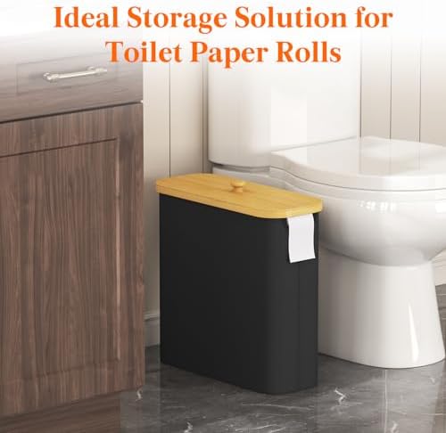 Lifewit Toilet Paper Storage Holder, Extra Large Stand Basket, 30L, Black