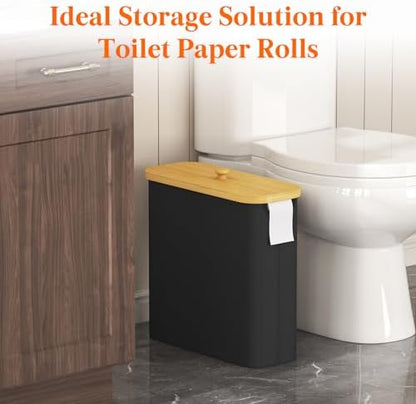 Lifewit Toilet Paper Storage Holder, Extra Large Stand Basket, 30L, Black