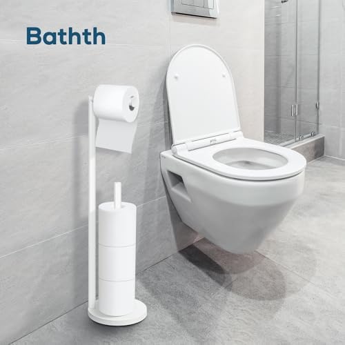 Toilet Paper Holder Stand, White Toilet Paper Holder Free Standing