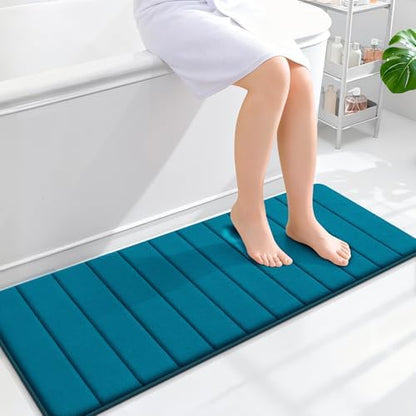 OLANLY Memory Foam Long Bathroom Rugs Runner 47x17, Super Soft Absorbent