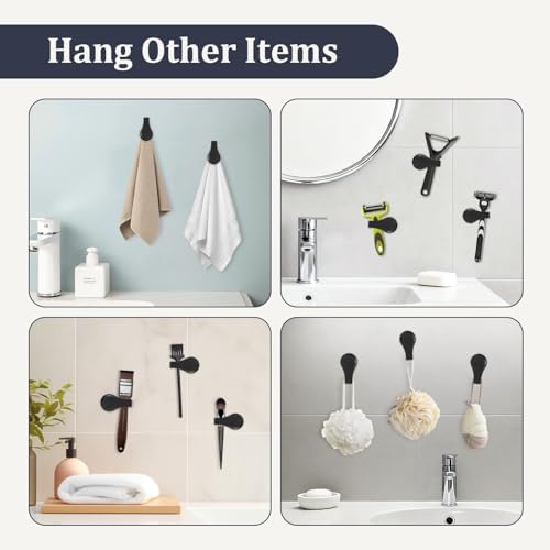 Magnetic Silicone Shower Curtain Clips for Liner 3 Packs (Black)