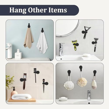 Magnetic Silicone Shower Curtain Clips for Liner 3 Packs (Black)