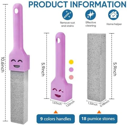 27 Pack Cleaning Pumice Stone Toilet Bowl Stick Cleaner with Handle Hard Water Ring Calcium Buildup Stains Remover Powerfully for Cleaning Toilet Bathtubs Kitchen Sink Grill Pools