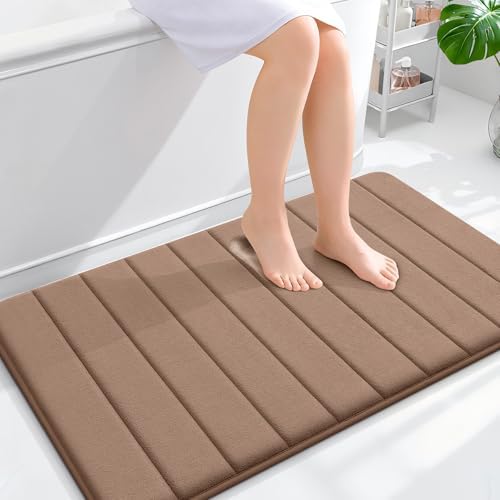 OLANLY Memory Foam Large Bath Mat 40x24, Super Soft Absorbent Bathroom Rugs