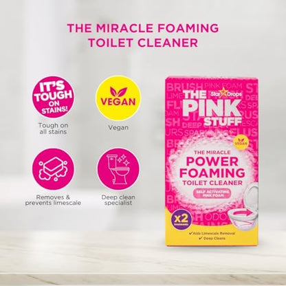 Stardrops The Pink Stuff Miracle Power Foaming Toilet Cleaner – Self-Activating Formula for Deep Cleaning,Stain Removal,and a Fresh Shine – Bathroom Essential,(Pack of 6)