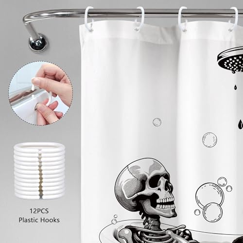 Skull Gothic Spooky Cool Bone BUBB Bathroom Shower Curtain Set