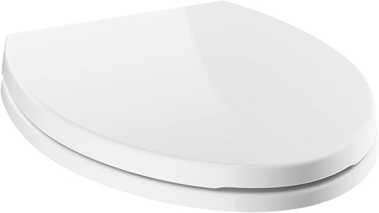 Delta Faucet 810903-WH Morgan Elongated Standard Close Toilet Seat with Non-slip Seat Bumpers, White