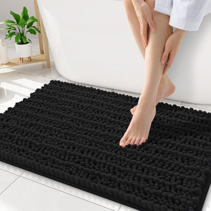 Smiry Bathroom Rugs 32X20, Extra Soft Rubber Backing Chenille Bath Mats