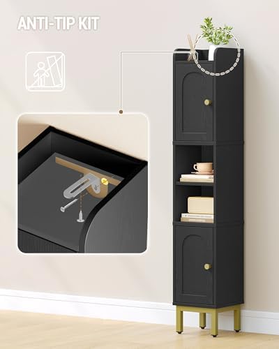 Hzuaneri Slim Bathroom Storage Cabinet, Narrow Bathroom Organizers,2 Doors
