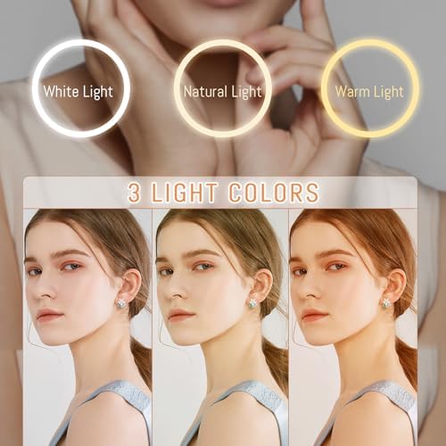 Auxmir 1X/30X Wall Mounted Makeup Mirror, 8" Rechargeable Magnifying Mirror