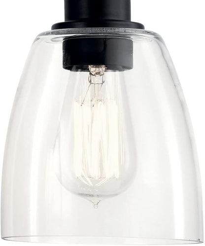 Kichler, Meller 15.25 Inch 2 Light Vanity Light with Clear Glass in Brushed Nickel, 55101NI
