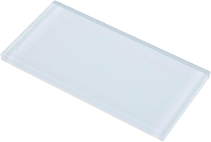 Ice Blue Glass Subway Tile, Light Blue Glass for Bathroom Kitchen Shower Backsplash Wall, 3 x 6 Inches, 4 Sq.Ft.